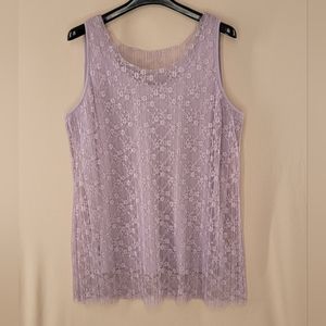 22/24 Lane Bryant Lilac Lace Tank Top